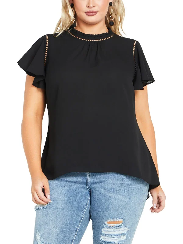 Plus Womens Cut-Out Blouse Fashion Forward Style