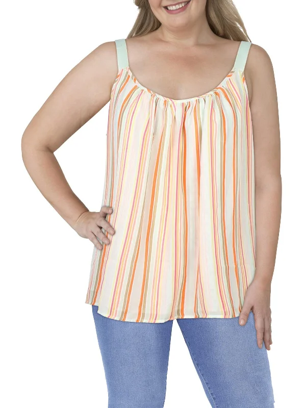 Plus Womens Drapey Tank Top Chic Everyday Wear