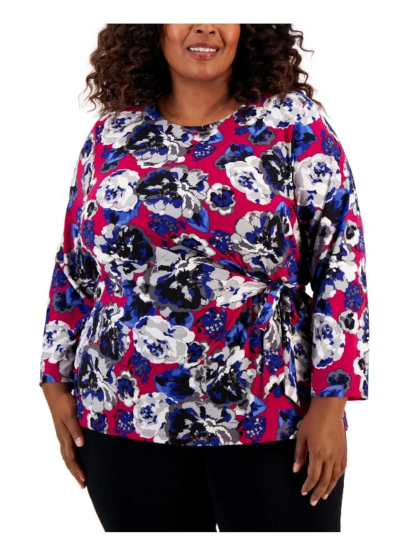 Plus Womens Floral Print Day To Night Pullover Top Effortless Style, Endless Impact