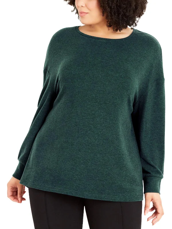 Plus Womens Polyester Soft Knit Pullover Top Fashion Sale