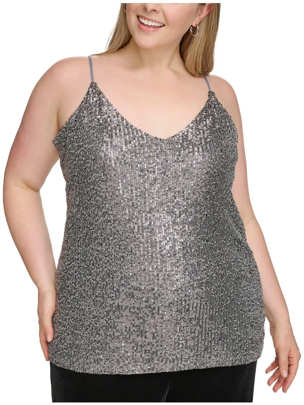 Plus   Womens Sequined Workday Camisole Bold Fashion