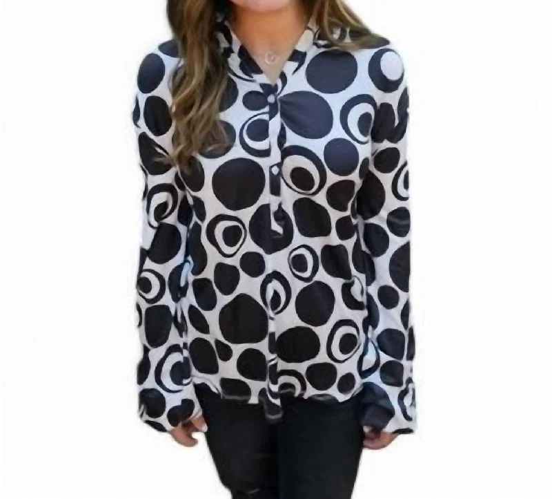 Polka Dot Pullover Top In Black/white Elevate Your Wardrobe