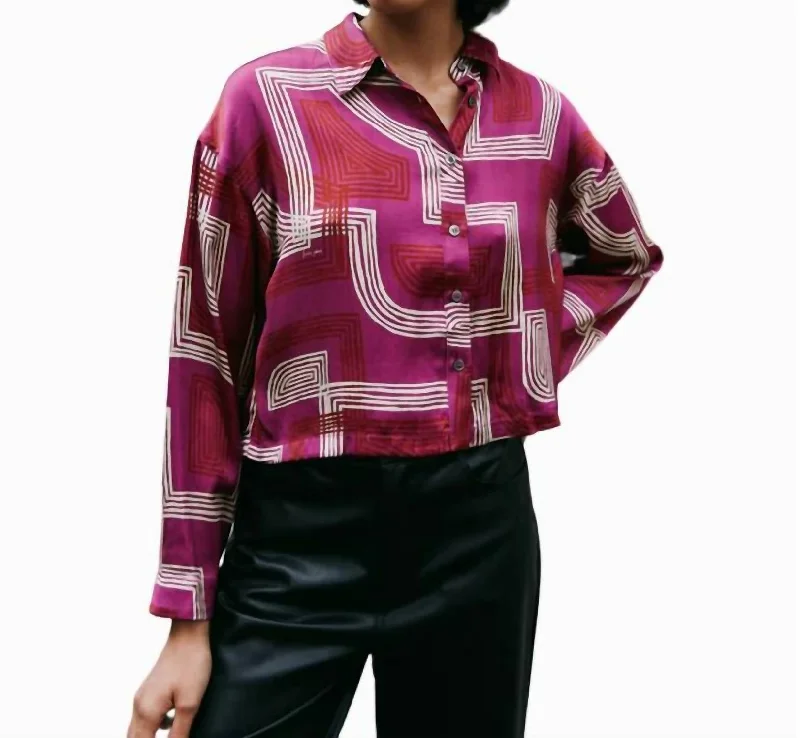 Polly Shirt In Maze Fuchsia Exclusive Designer Collection