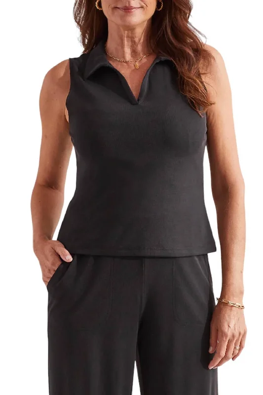 Polo Sporty Tank Top In Black Huge Discounts This Week