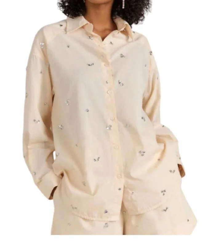 Poplin Gem Shirt In Beige Eco Friendly Fashion Sale