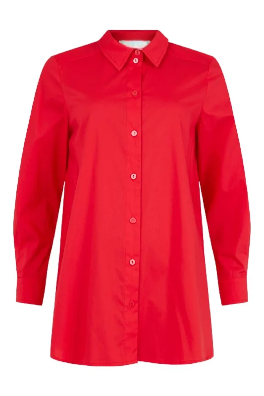 Poplin Tunic Top In Red Gorgeous Glamour Collection