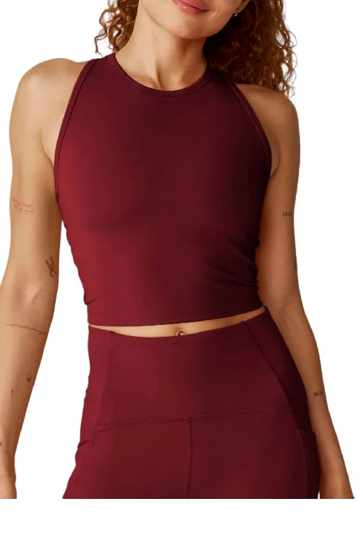 Powerbeyond Strive Crop Tank Top In California Merlot Artful Design