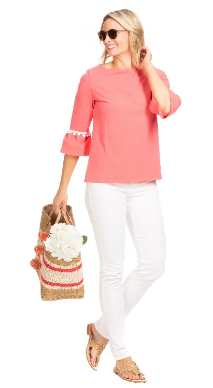 Preston Top in Coral Timeless Elegance Redefined