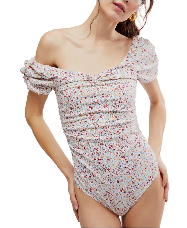 Printed Bella Bodysuit In Floral Combo Trendy Women's Wear Collection