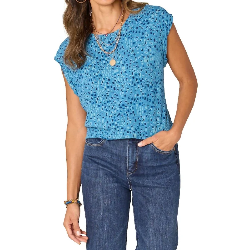 Printed Top In Blue Clearance Event