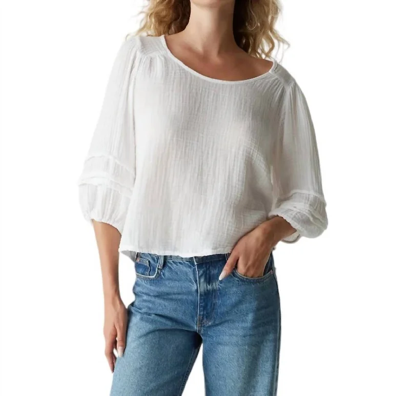 Pruitt Double Gauze Top In White Flash Sales