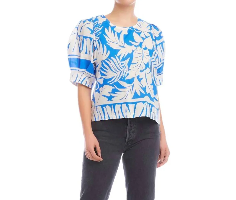 Puff Blouse In Blue Shop Our Looks