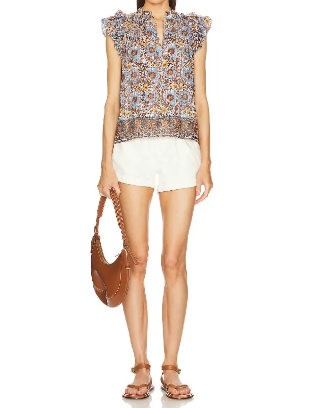 Pull On Fleur Top In Caspia Casual Chic