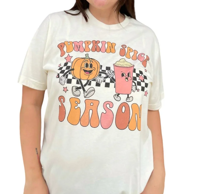 Pumpkin Spice Season Graphic Tee In White Women's Fashion Hotspots