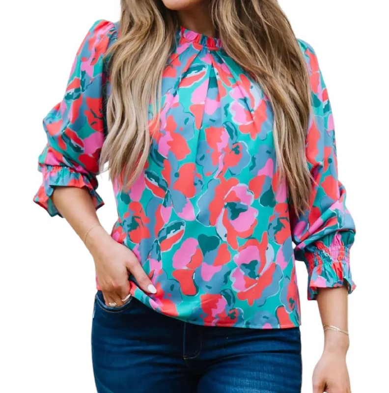 Quinn Top In Poppies Exclusive Discounts