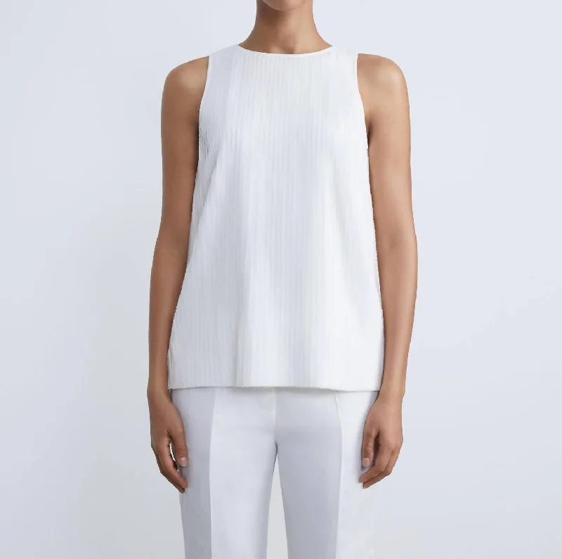 Racerback Blouse In White Quick Grab Deals