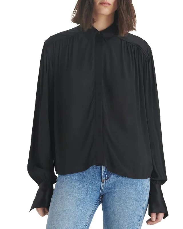 rag & bone Aubrey Silk-Blend Top Budget Friendly Fashion