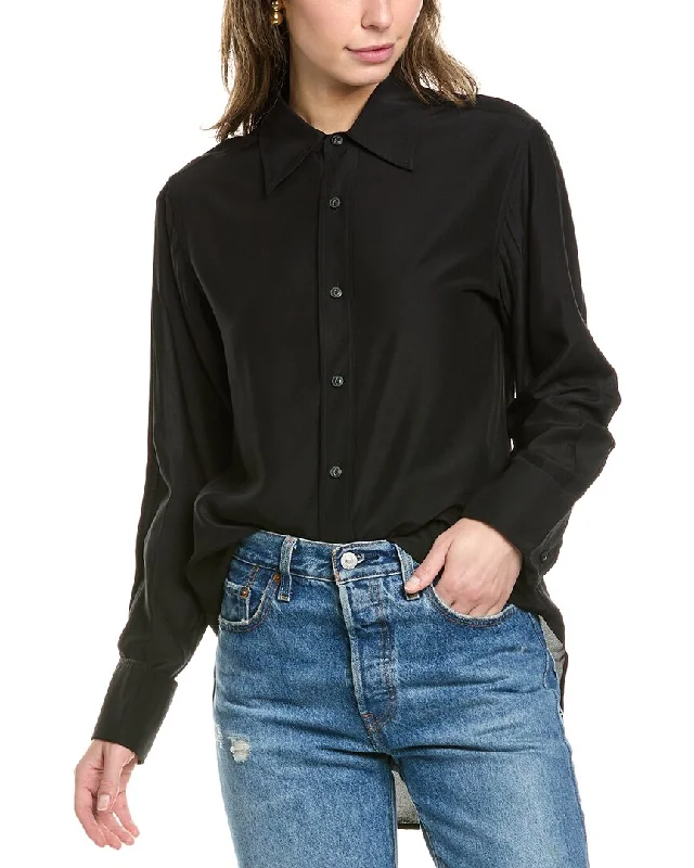 rag & bone Delphine Silk-Blend Shirt Flash Sales