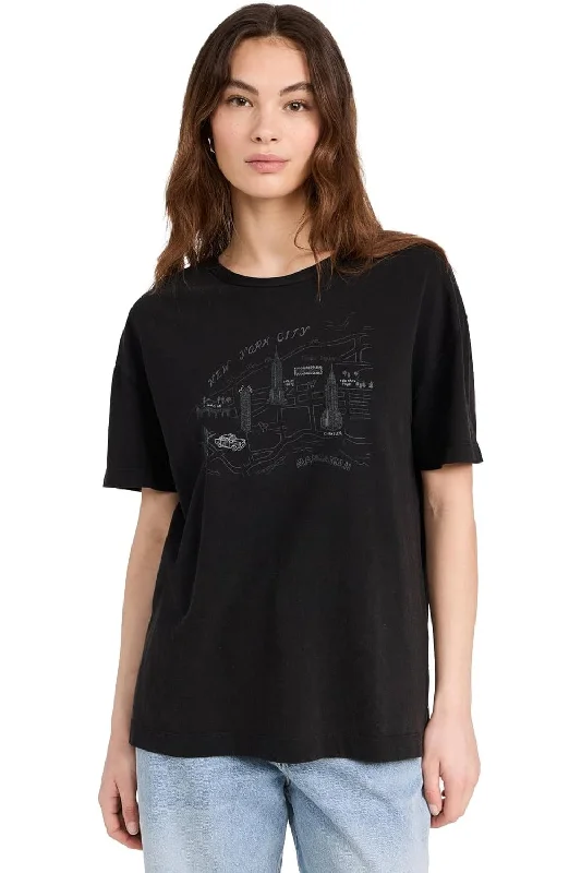 rag & bone Women's Mica City Tee, Black Trendy Fashion For Women