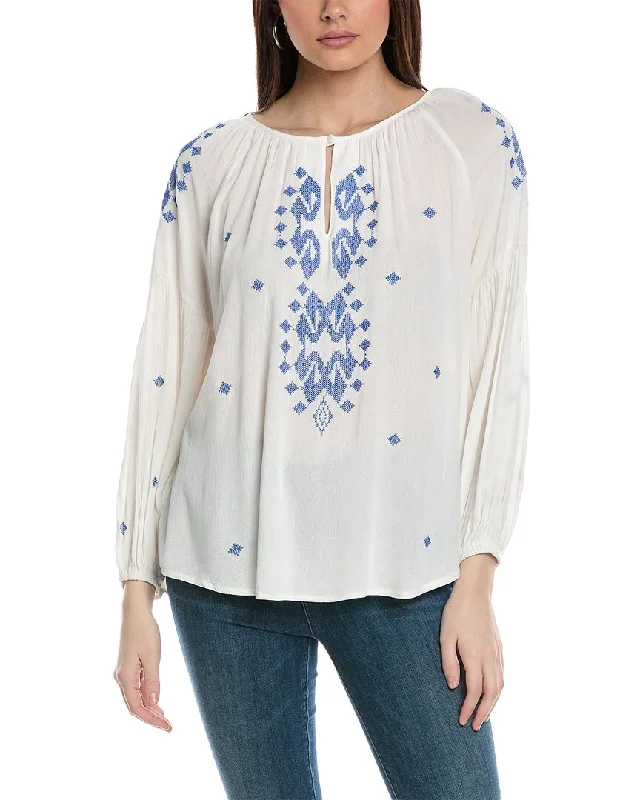 Rain + Rose Embroidered Top Elegant Style