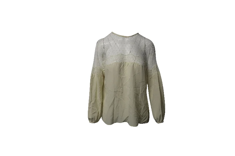 RED Valentino Lace Blouse in Cream Silk Feminine Charm