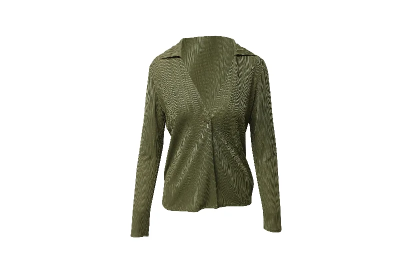 Reformation Knit Loose Top in Green Polyester Classic Women's Fashion