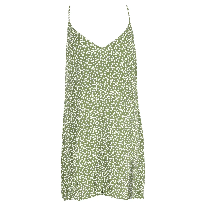 Reformation Marlowe Mini Printed Dress in Green Viscose Special Occasion Wear