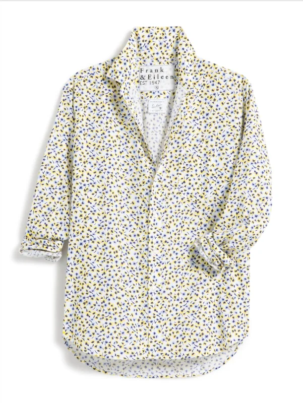 Relaxed Button-Up Shirt In Yellow Flowers Travel Essentials