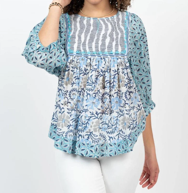 Relaxing Top In Blue Effortless Comfort