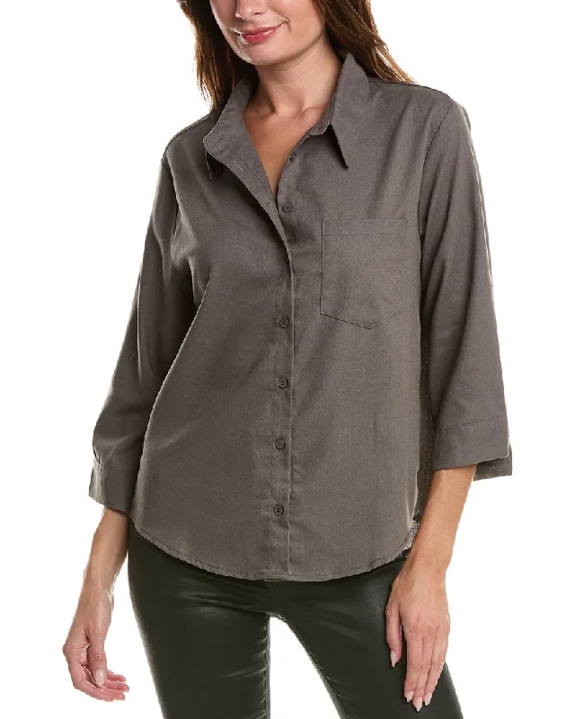 REVERIEE Linen-Blend Shirt Bold Silhouette