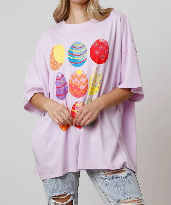 Rhinestoned Easter Egg Tee In Purple Shop Sale Items