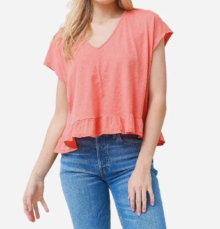 Rhye Tee In Grapefruit Trendy Fashion Sale