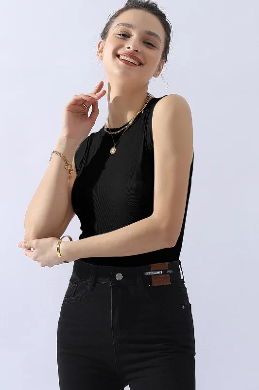 Ribbed Round Neck Tank Fashion Sale