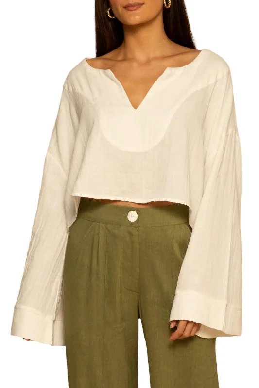 Riley Bell Sleeve Top In Bright White Trending Items