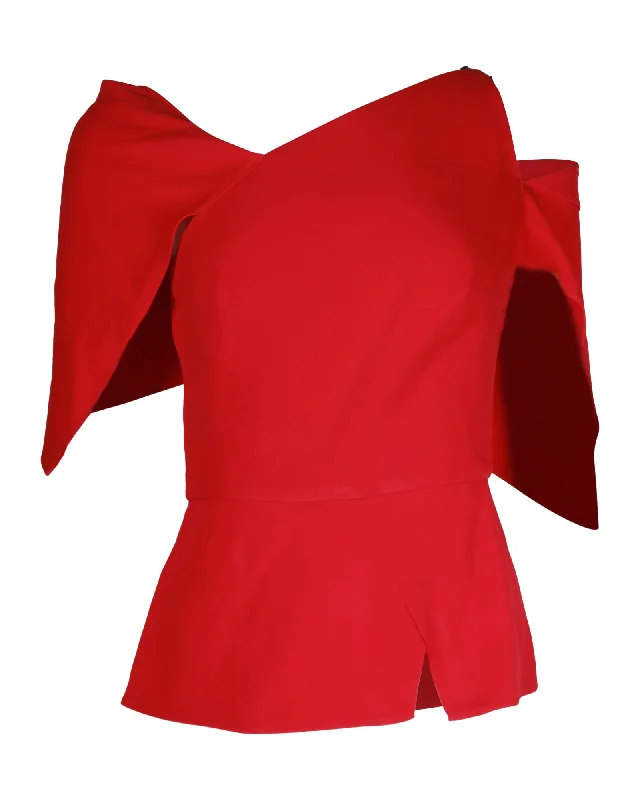 Roland Mouret Asymmetric Peplum Top in Fuchsia Pink Viscose Style Without Limits