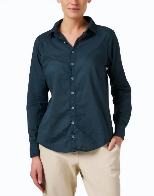 Romy Cotton Blouse In Marine Navy Trend Setting Wardrobe