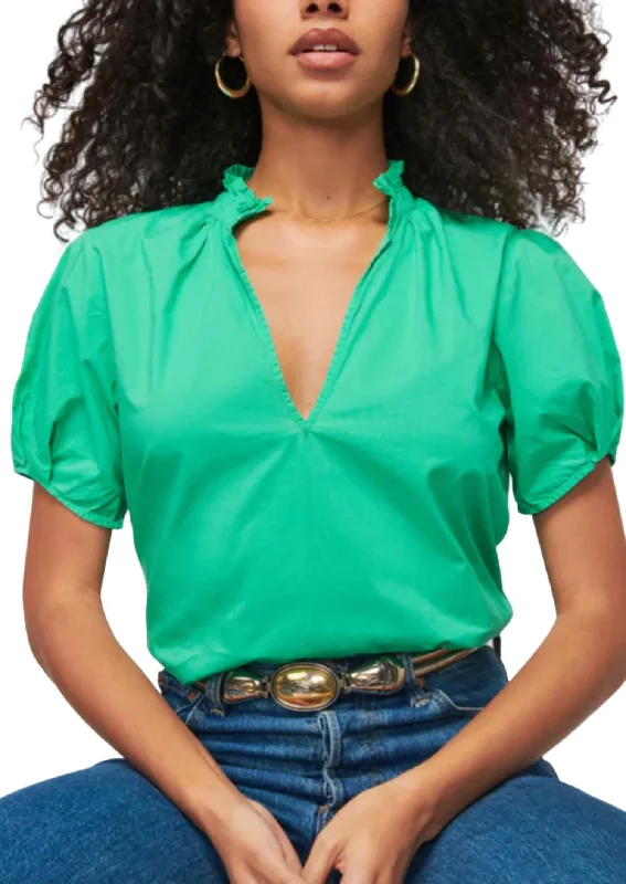 Rosanna Blouse In Island Time Green Polished Finish