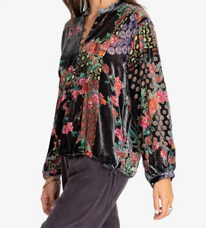 Rose Burnout Cosima Blouse In Multi Stylish Basics