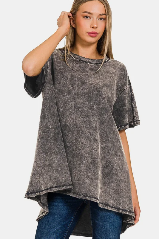 Round Neck Dropped Shoulder Blouse Classic Appeal