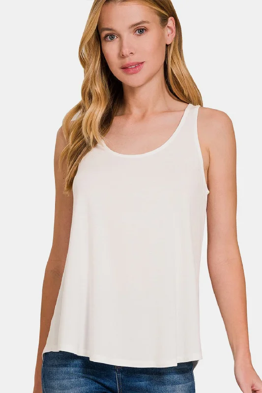 Round Neck Flowy Hem Tank Seize Bargains