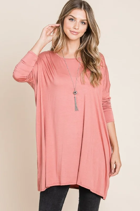 Round Neck Long Sleeve Oversized Top Mother's Day Special