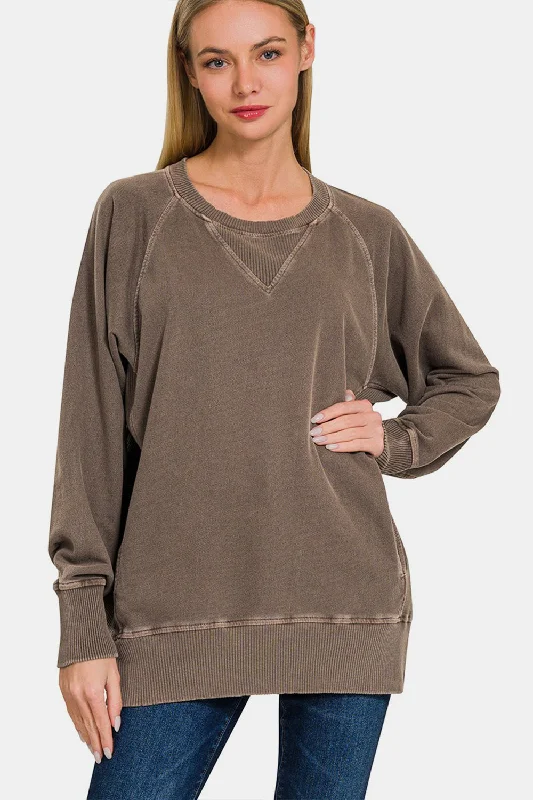 Round Neck Long Sleeve Sweatshirt Elevated Style