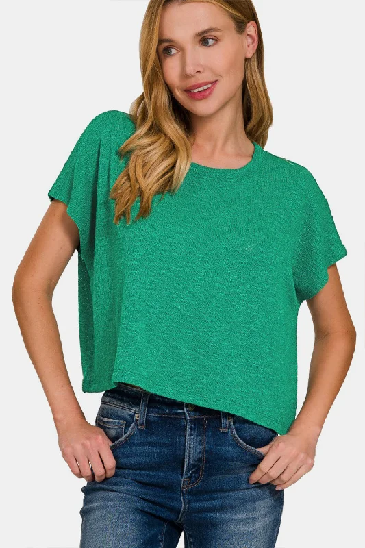 Round Neck Short Sleeve T-Shirt Seasonal Style Discounts