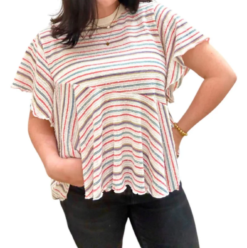 Roundabout Top In Multi-Colored Last Chance Sale