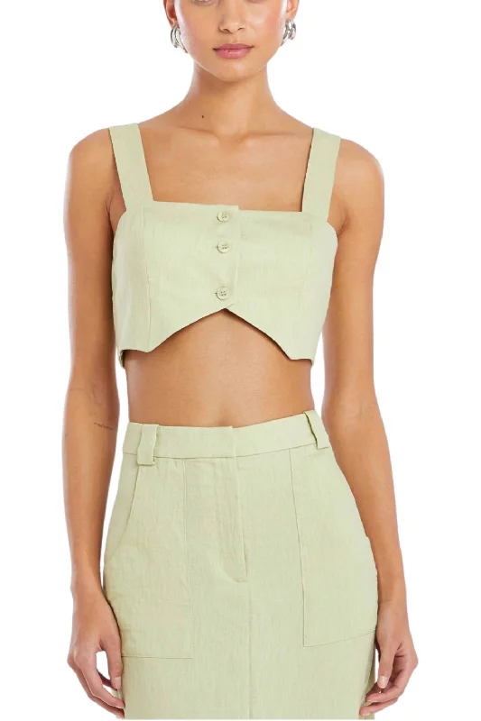 Royston Crop Top In Aloe Special Offer