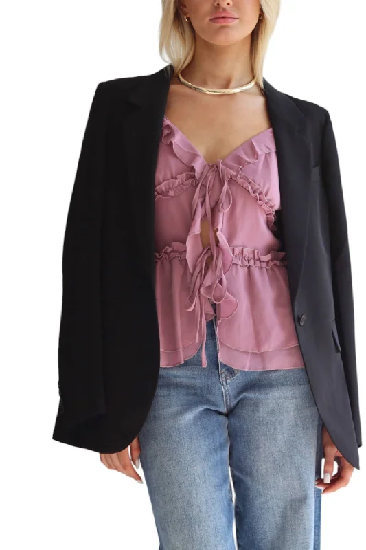 Ruffle Camisole Top In Mauve Discover Promotions