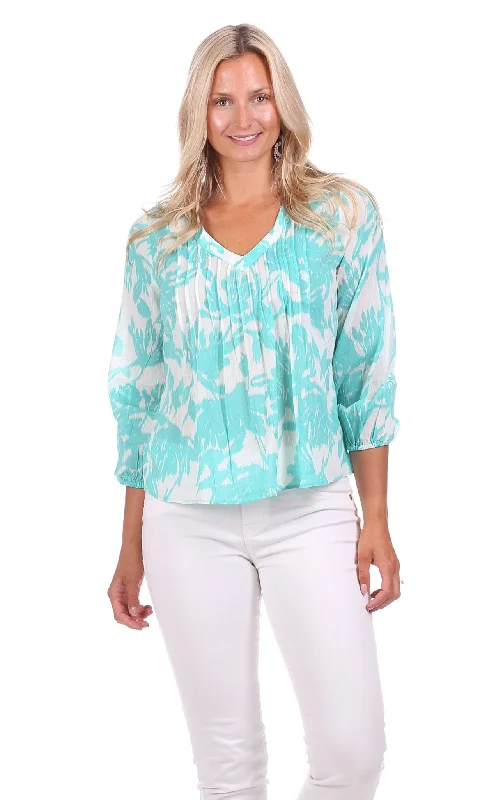 Saba Tunic in Aqua Floral Seasonal Fashion