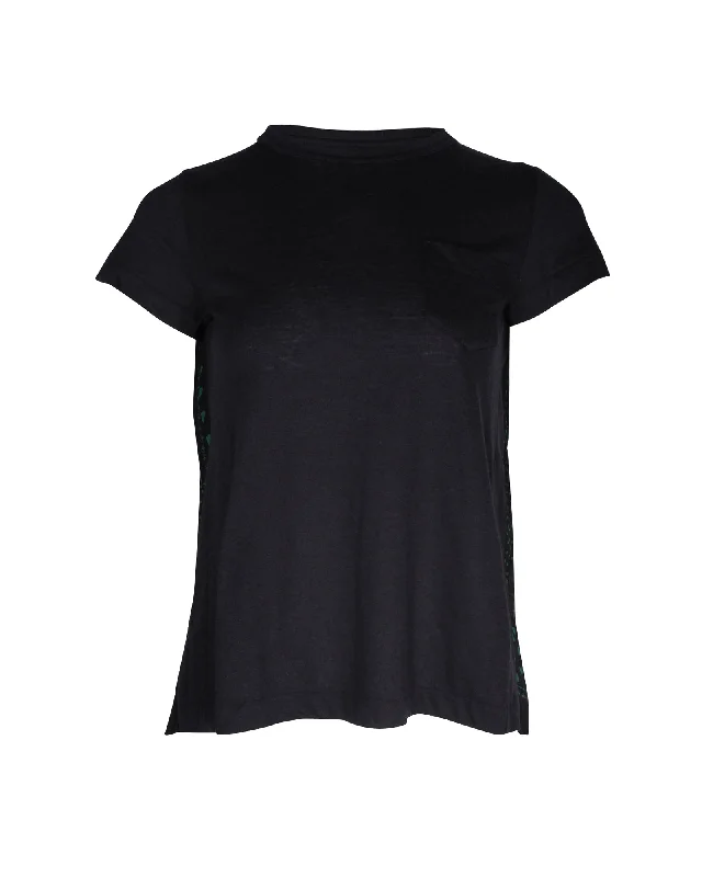 Sacai Back Detail T-shirt in Black Linen Daily Essentials