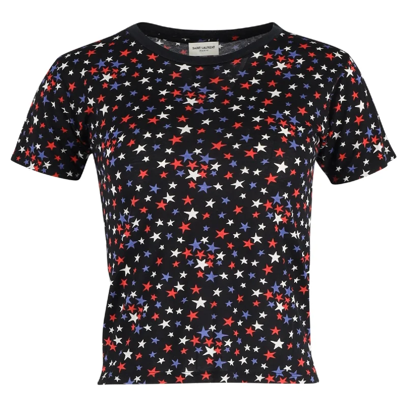 Saint Laurent Star-Print T-Shirt in Black Cotton Father's Day Deals