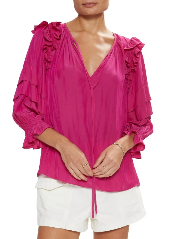 Samira Blouse In Wild Rose Versatile Wardrobe Essentials